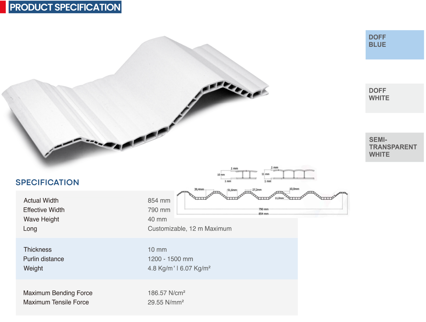 roof product specs roof product specs